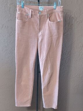 J. Crew Women's Peach Corduroy Straight-Leg Jeans Size 27